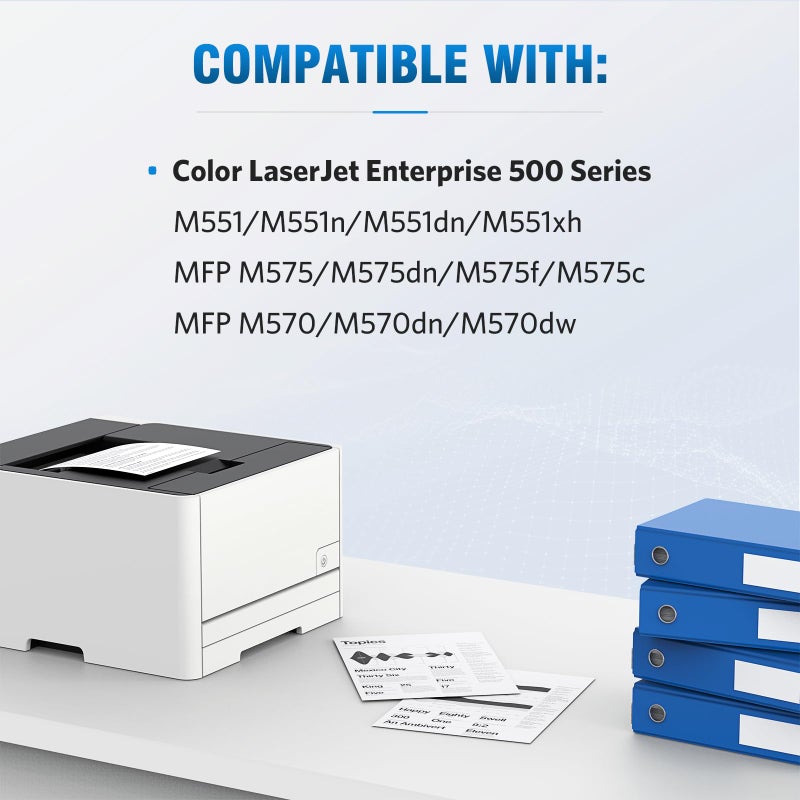 ALLWORK Compatible Toner Cartridge Replacement for HP 507X 507A CE400A CE400X CE401X CE402X CE403X use for HP Laserjet Enterprise M570dn M551dn M551n M575dn M551xh M570dw Printer (KCMY, 4-Pack) - Image 2